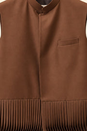 3D Pleated Nehru Jacket - detail