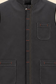 Chappa Detail Nehru Jacket - detail