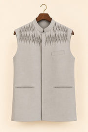 Diamond Pintuck Nehru Jacket on hanger