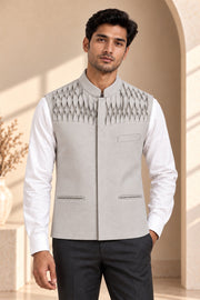 Diamond Pintuck Nehru Jacket detail