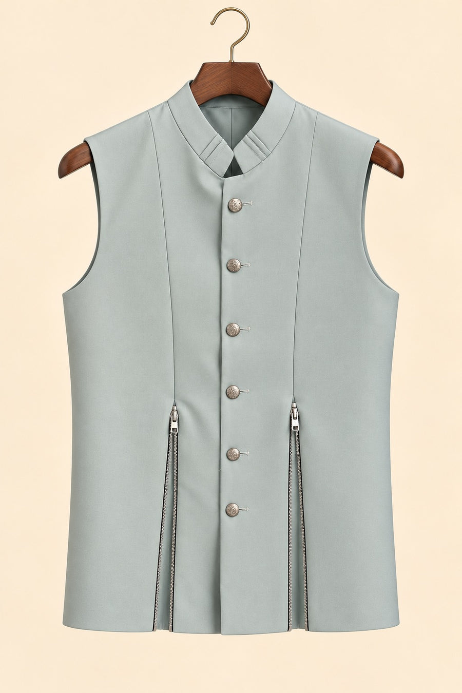 Double-Zip Supima Cotton Nehru Jacket