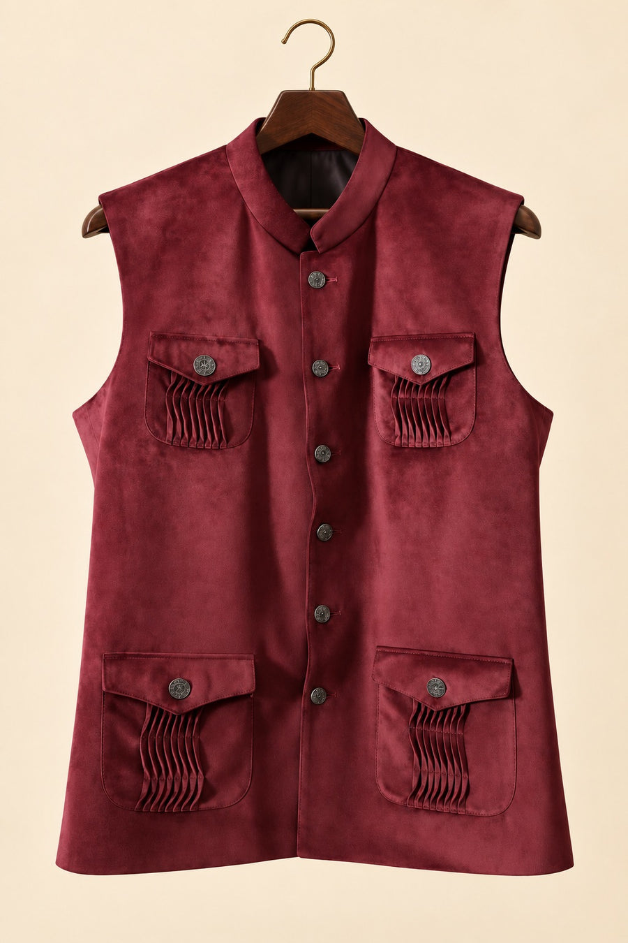 Four-Pocket Velvet Nehru Jacket