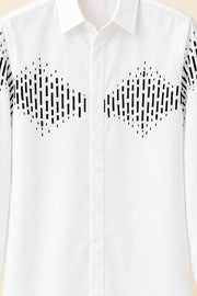 Geometric Embroidery Shirt - detail