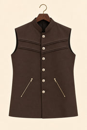 Layered Zip Nehru Jacket - hanger