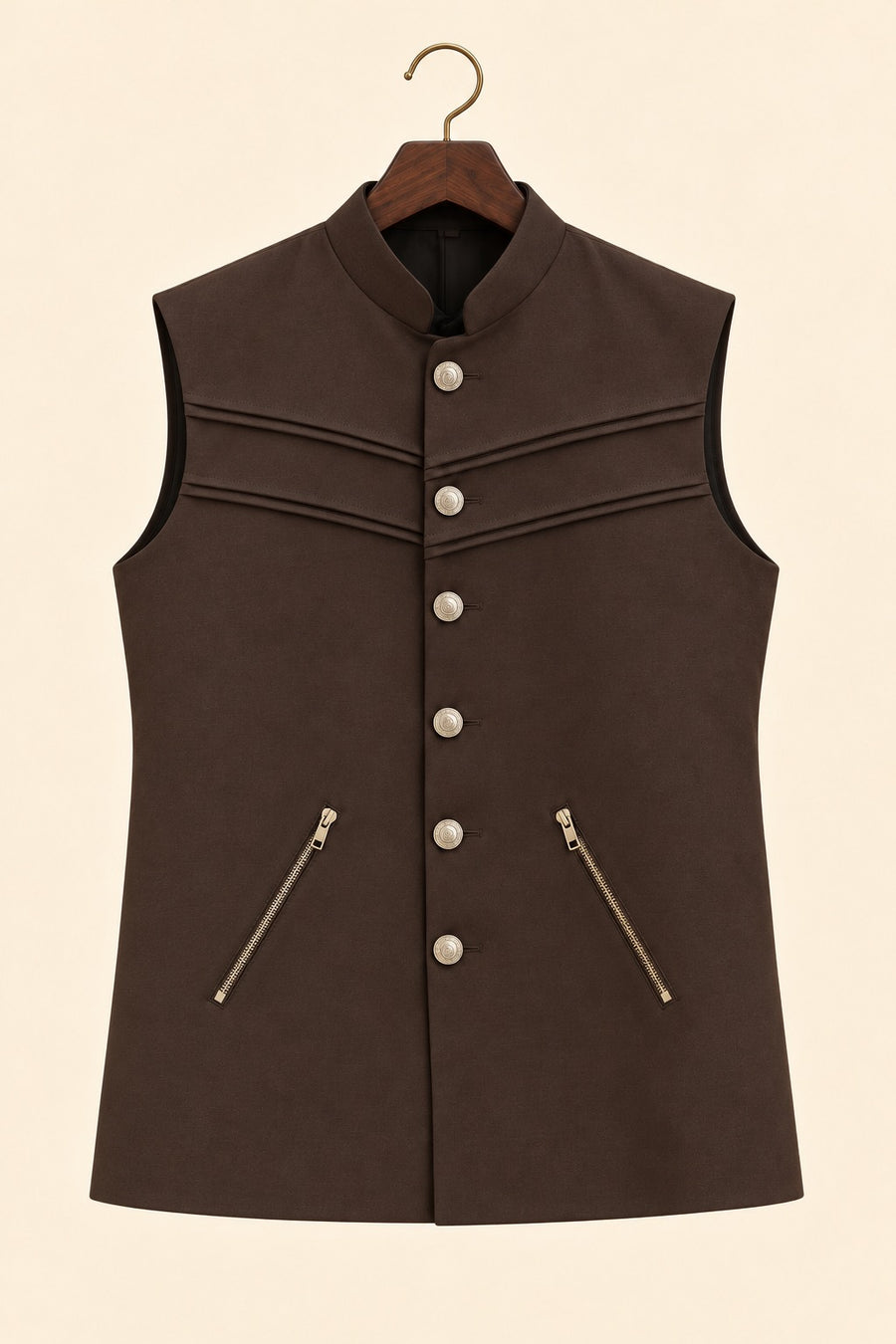 Layered Zip Nehru Jacket