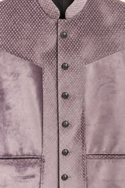 Mauve Diamond Velvet Nehru Jacket - detail