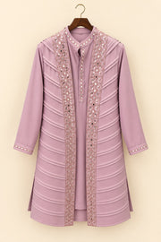 Pleated Mirror-Work Long Jacket Kurta - hanger