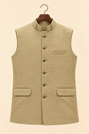 Pure Linen Nehru Jacket - hanger