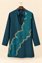 Turkish Green Embroidery Kurta - hanger
